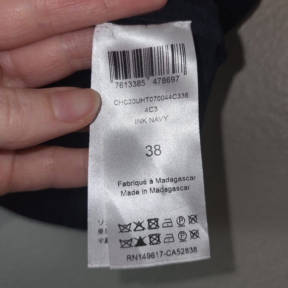 Chloe Ink Navy Ruffle Blouse 38 - Picture 5 of 6